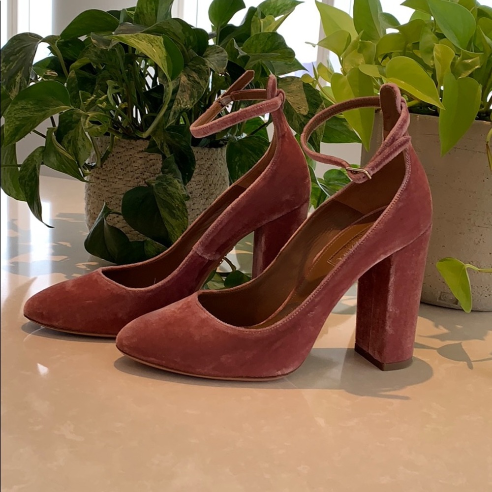 Aquazzura Pink Velvet Pumps Size IT38/US 8